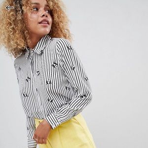 ASOS French Bulldog Print Shirt NWT
